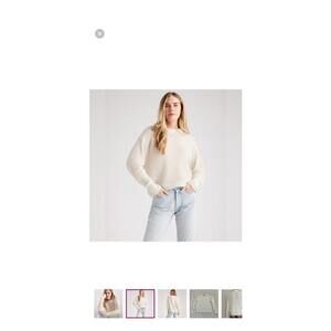 Quince Alpaca/Wool Ivory Diamond Baby Knit Crew Sweater sz S